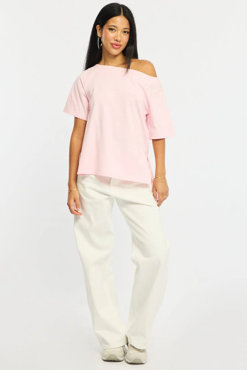 Pink One Shoulder Top - Image 3