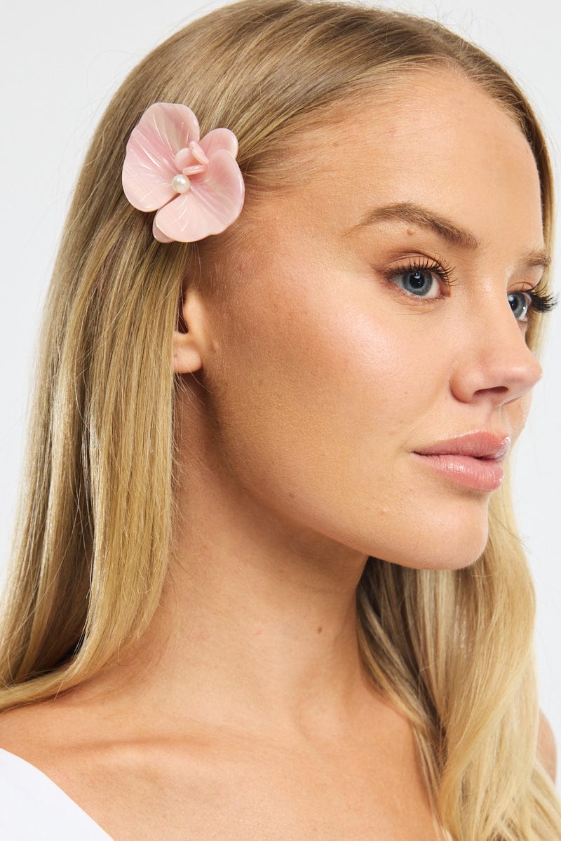 Pink Orchid Hair Clip