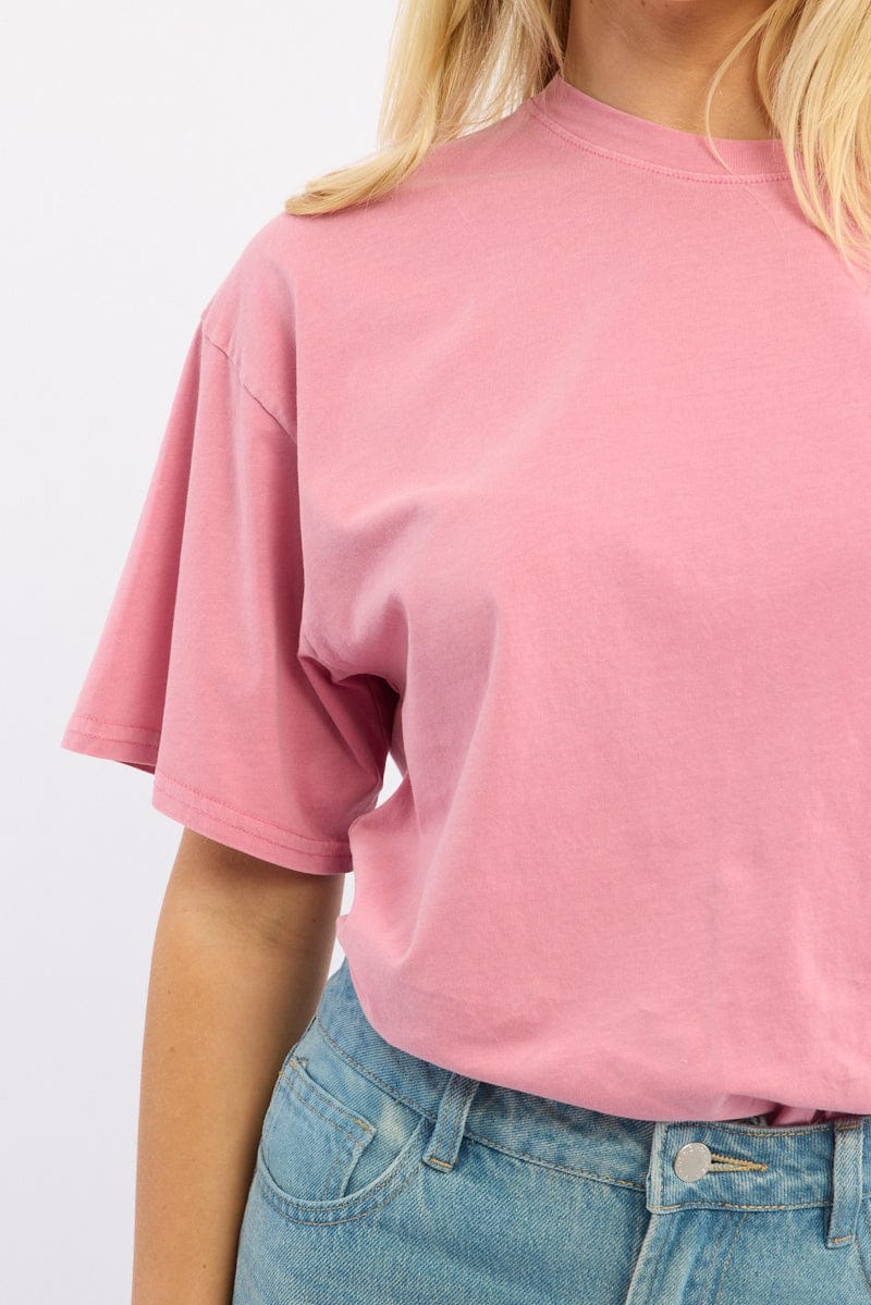 Pink Oversized Tee Short Sleeve - Image 5