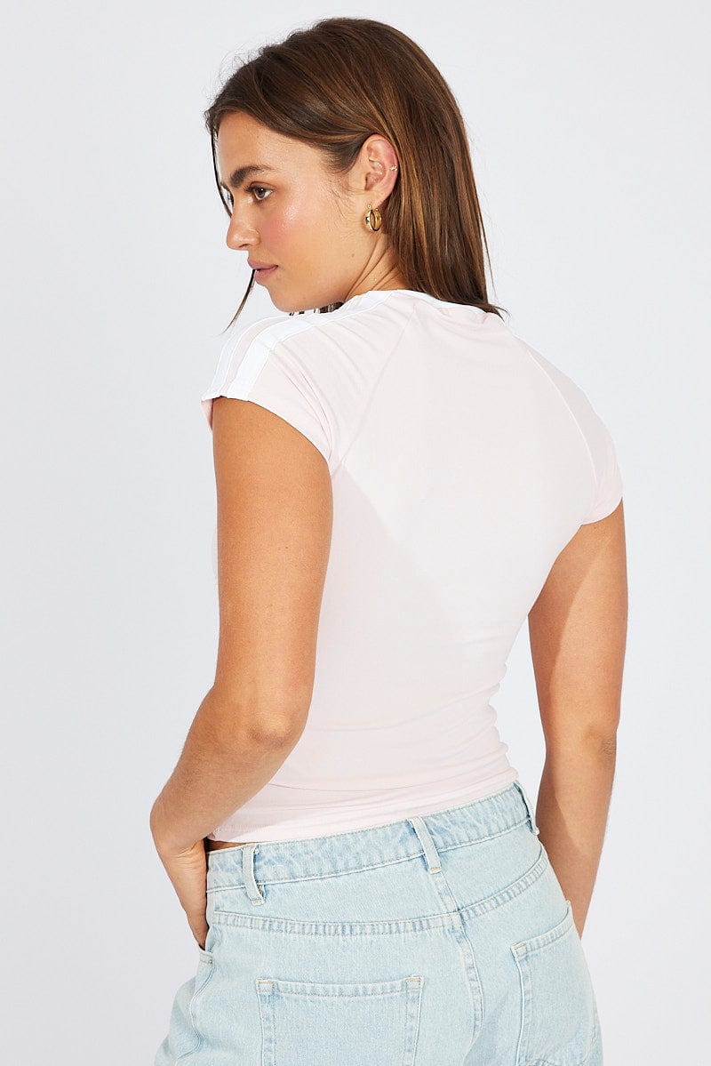 Pink Supersoft Top Short Sleeve Stripe - Image 5