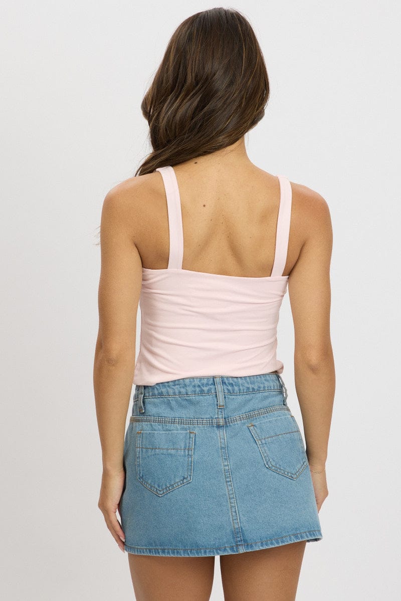 Pink Tank Top V Neck Supersoft - Image 5