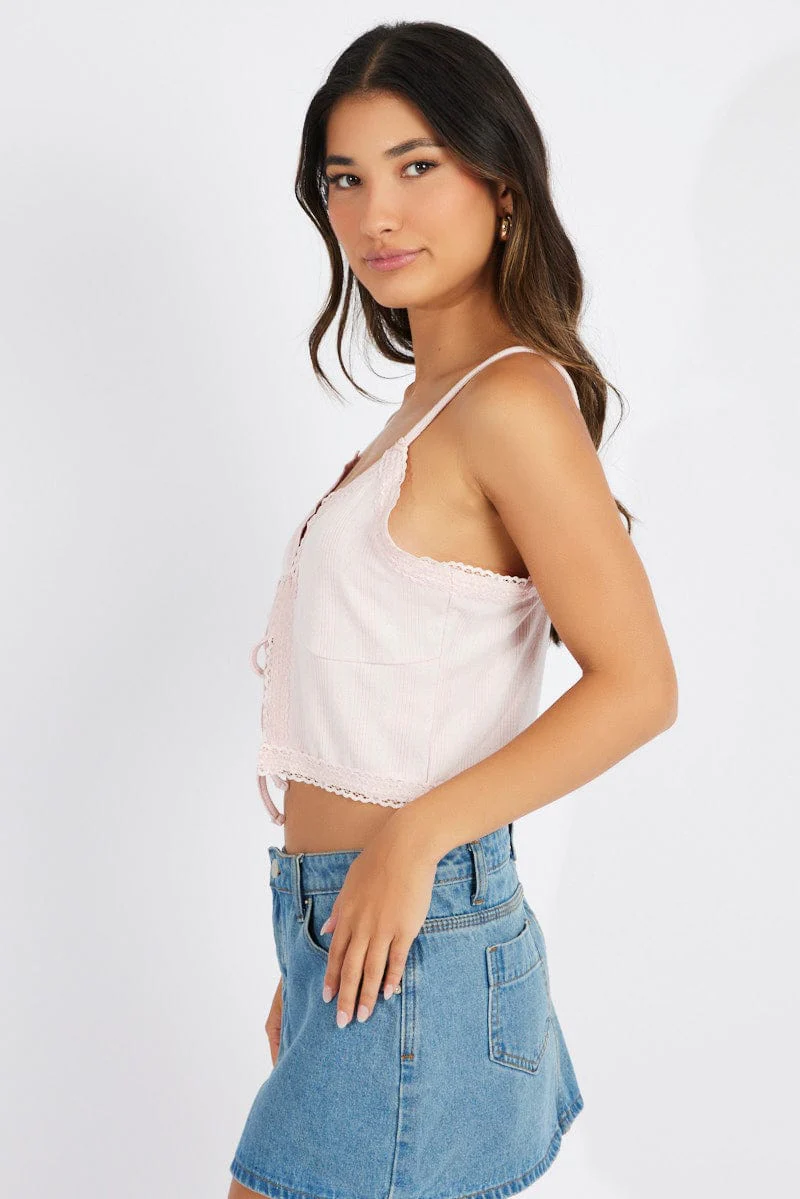 Pink Tie Up Top - Image 4
