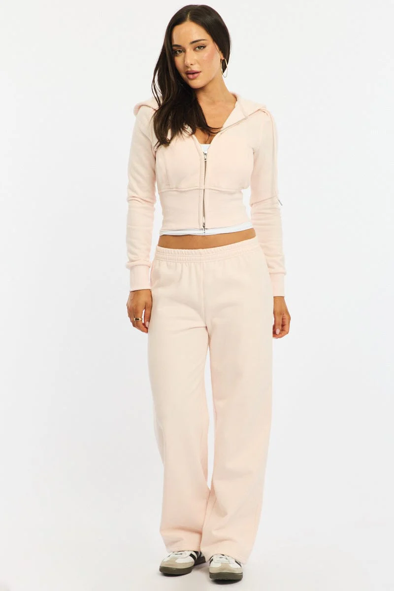 Pink Track Pants Wide Leg - Image 3