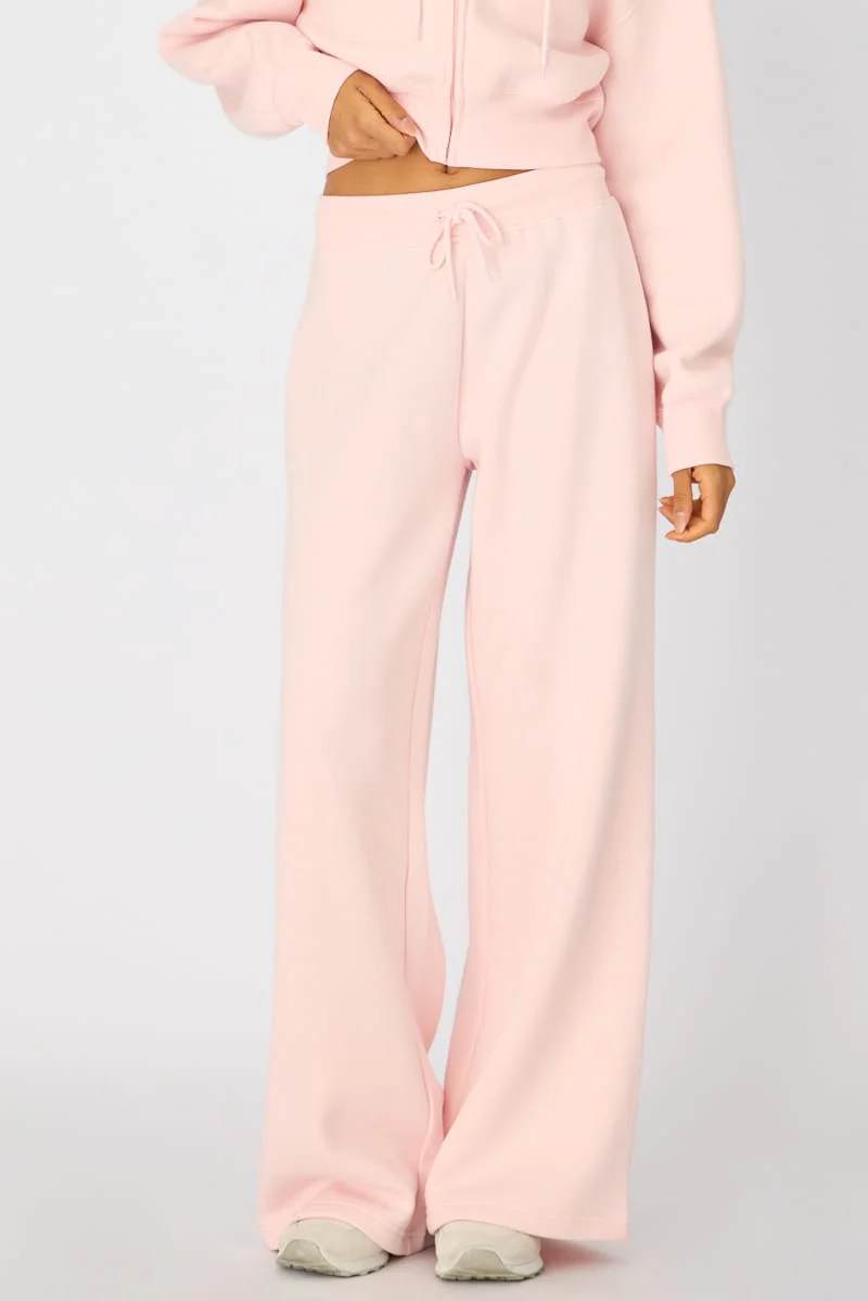 Pink Track Pants Wide Leg - Image 2