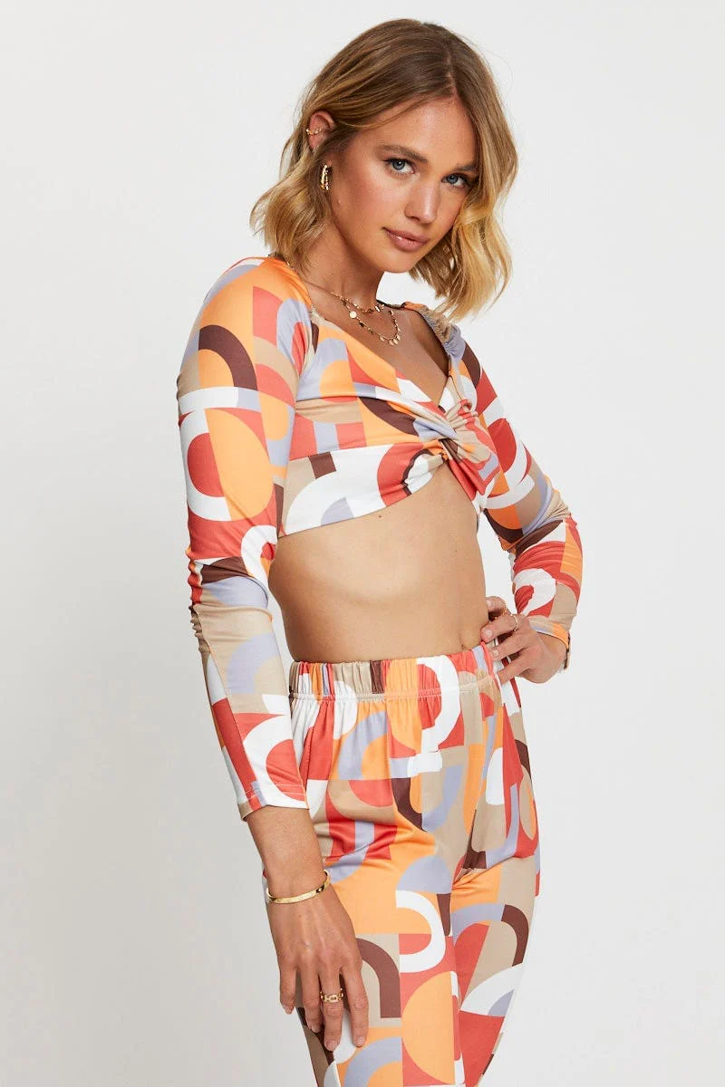 Print Crop Top Long Sleeve - Image 4