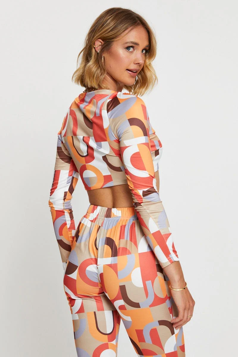 Print Crop Top Long Sleeve - Image 5