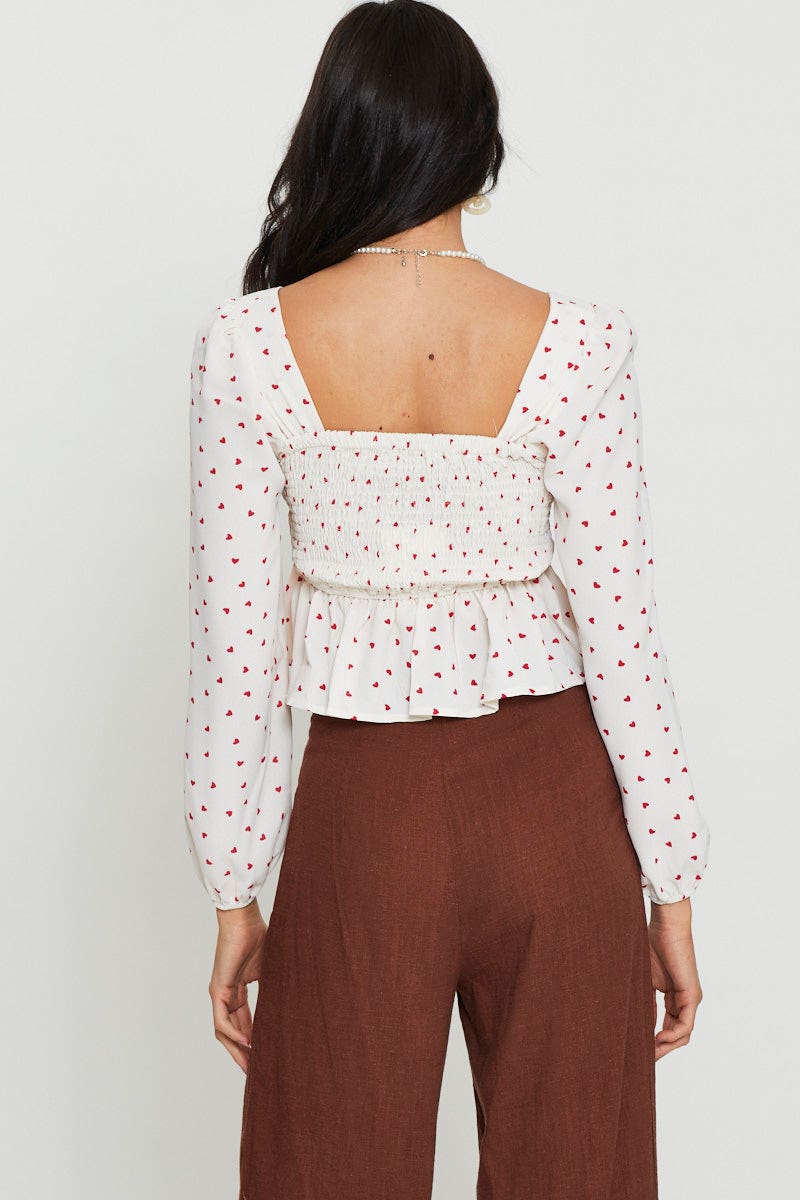 Print Crop Top Long Sleeve - Image 5