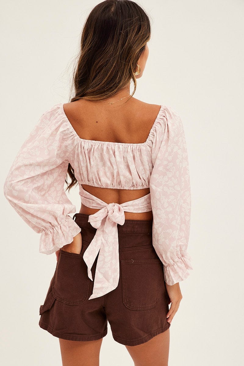 Print Crop Top Long Sleeve - Image 5