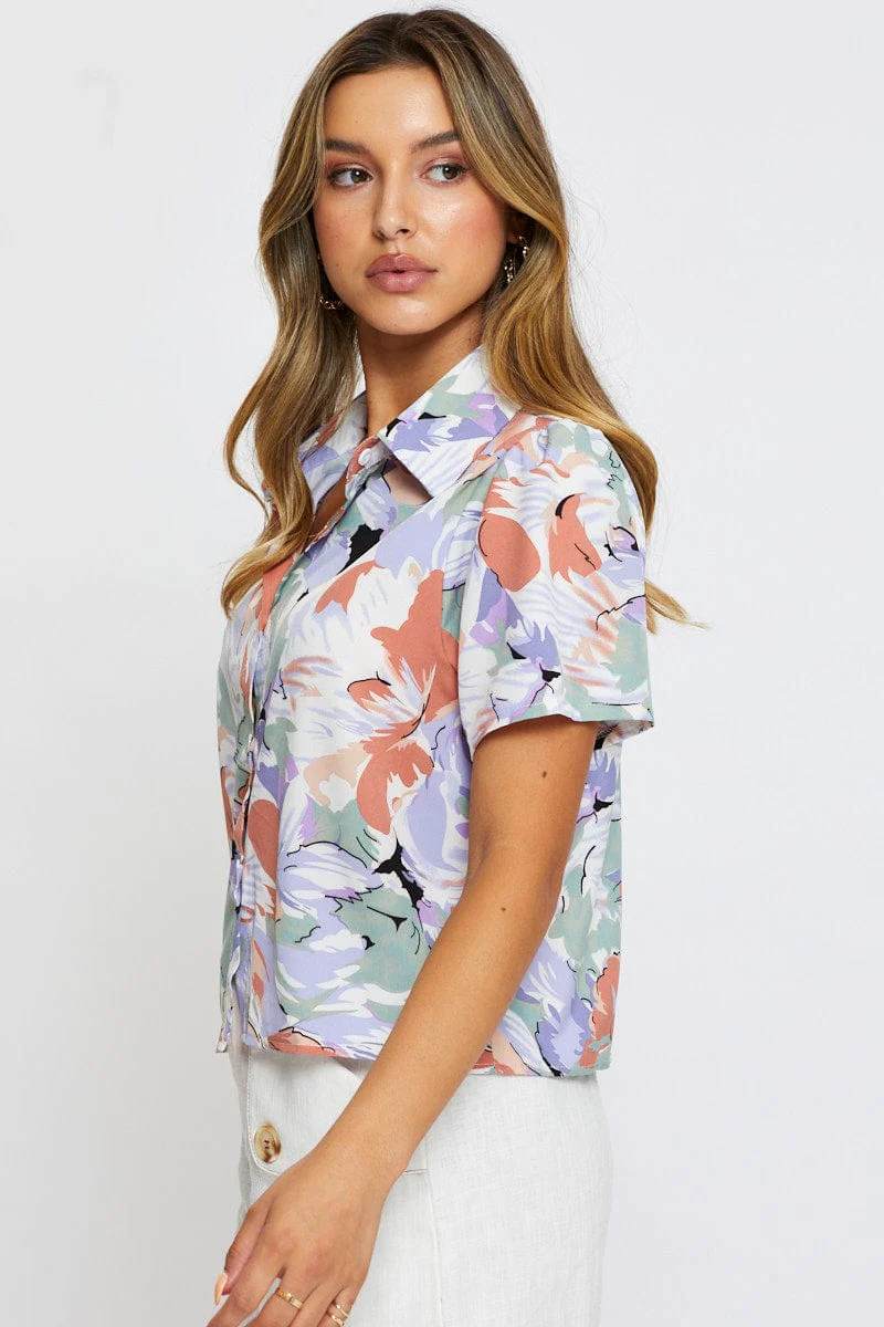 Print Crop Top Sleeveless Halter - Image 4