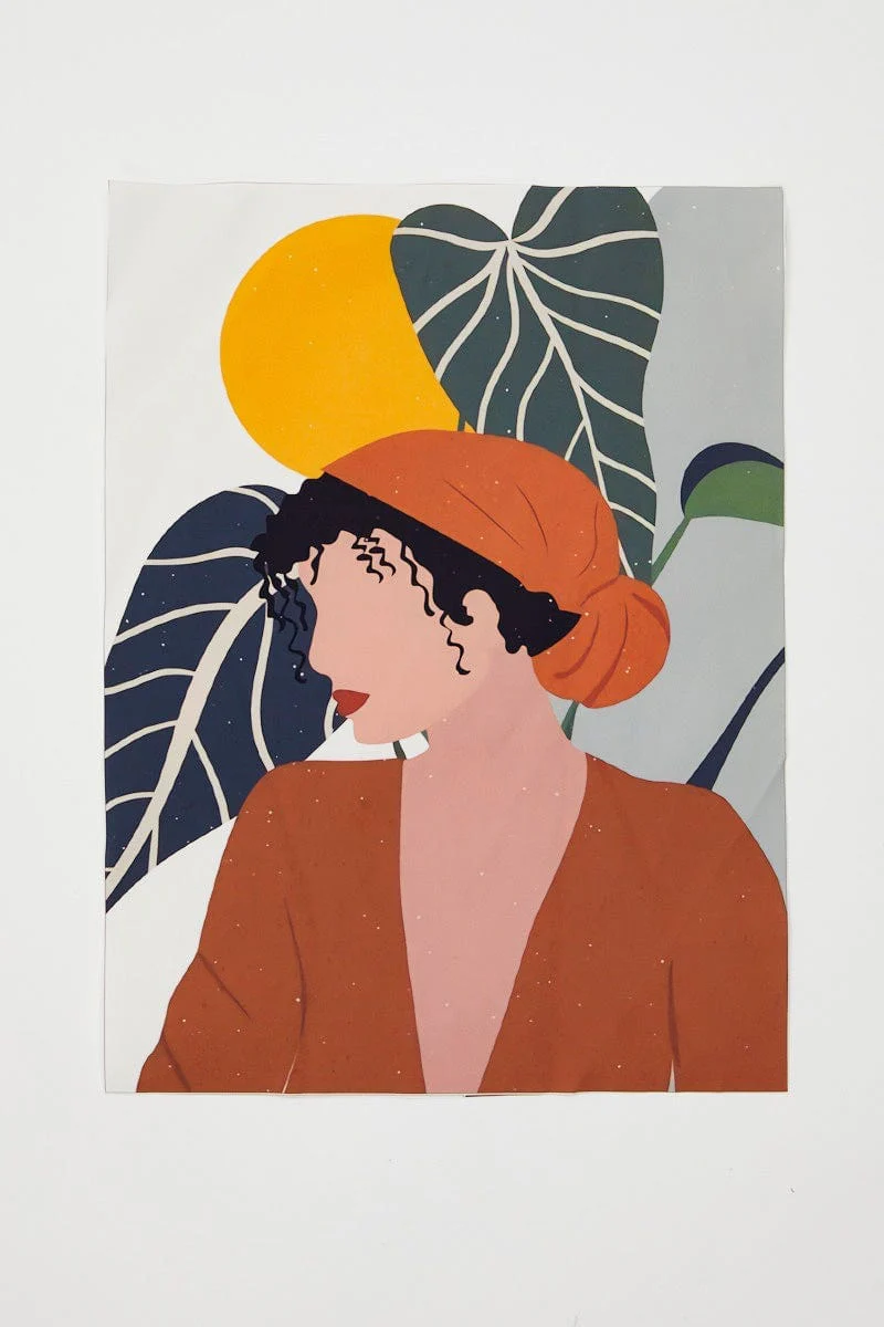 Print Girl And Palm Illustration Print A3 30Cm X 40Cm - Image 2