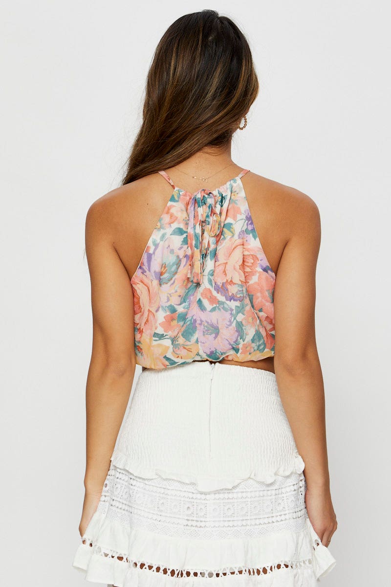Print Halter Top Crop - Image 5