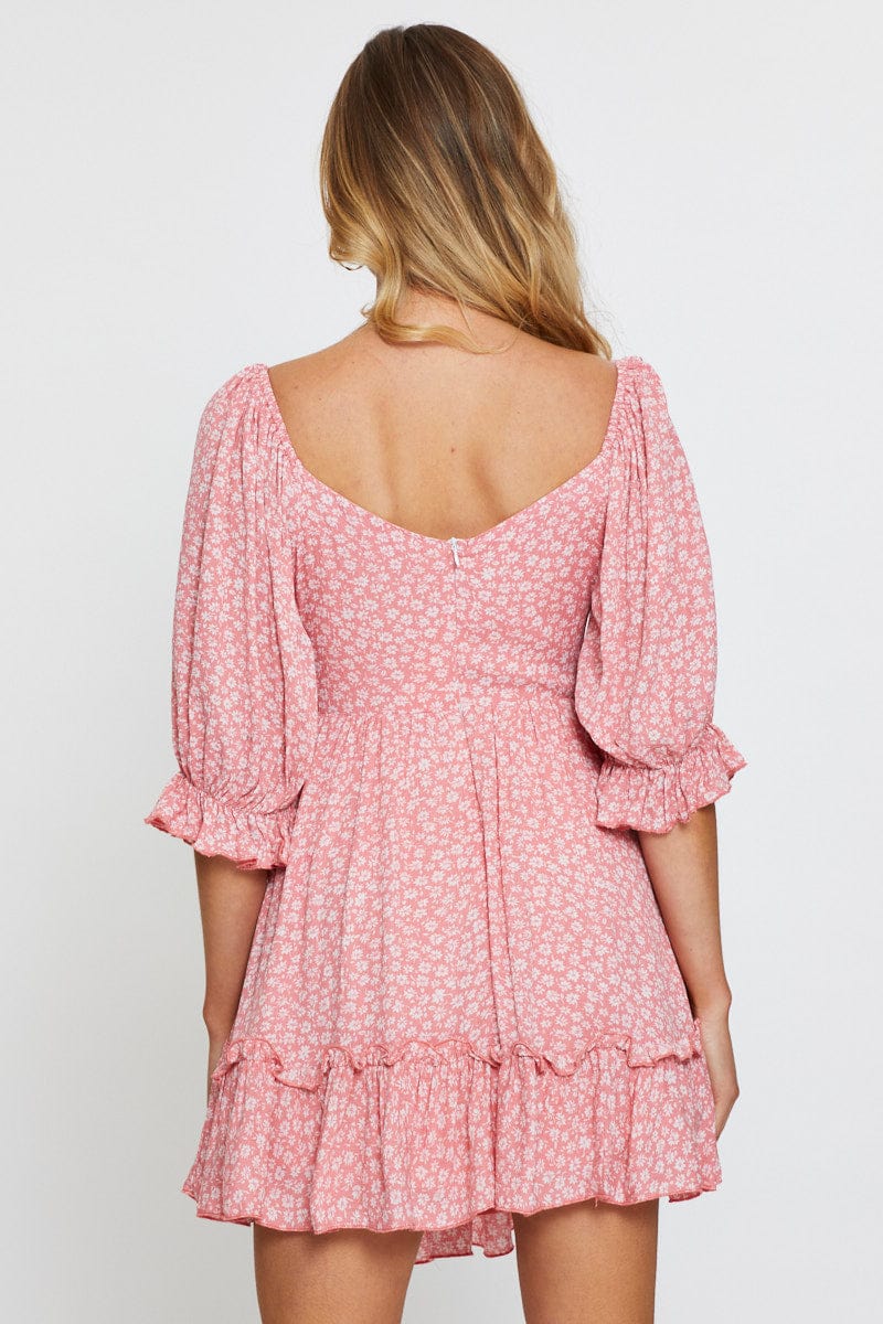 Print Mini Dress Long Sleeve - Image 5