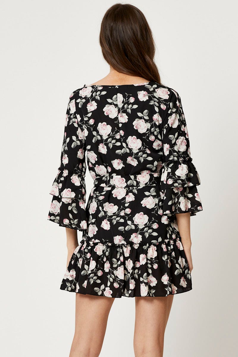 Print Ruffle Dress - Image 4