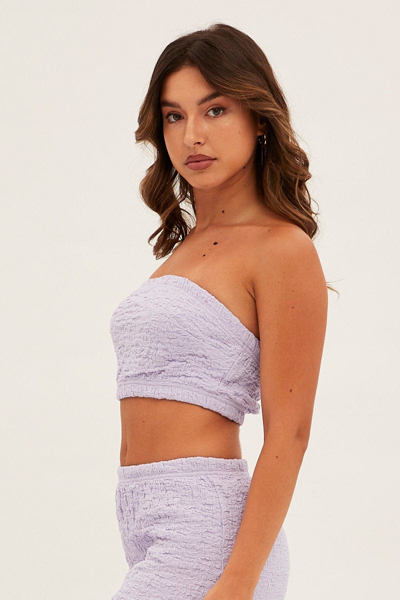 Purple Bandeau Top Textured - Image 4