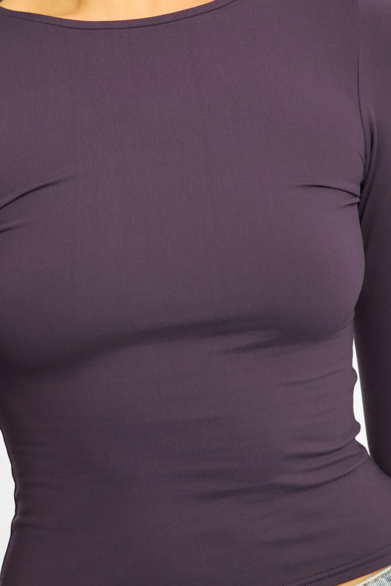 Purple Long Sleeve Supersoft Top - Image 6