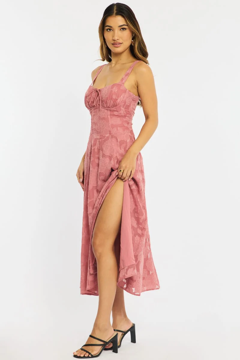 Purple Midi Dress Burn Out - Image 4