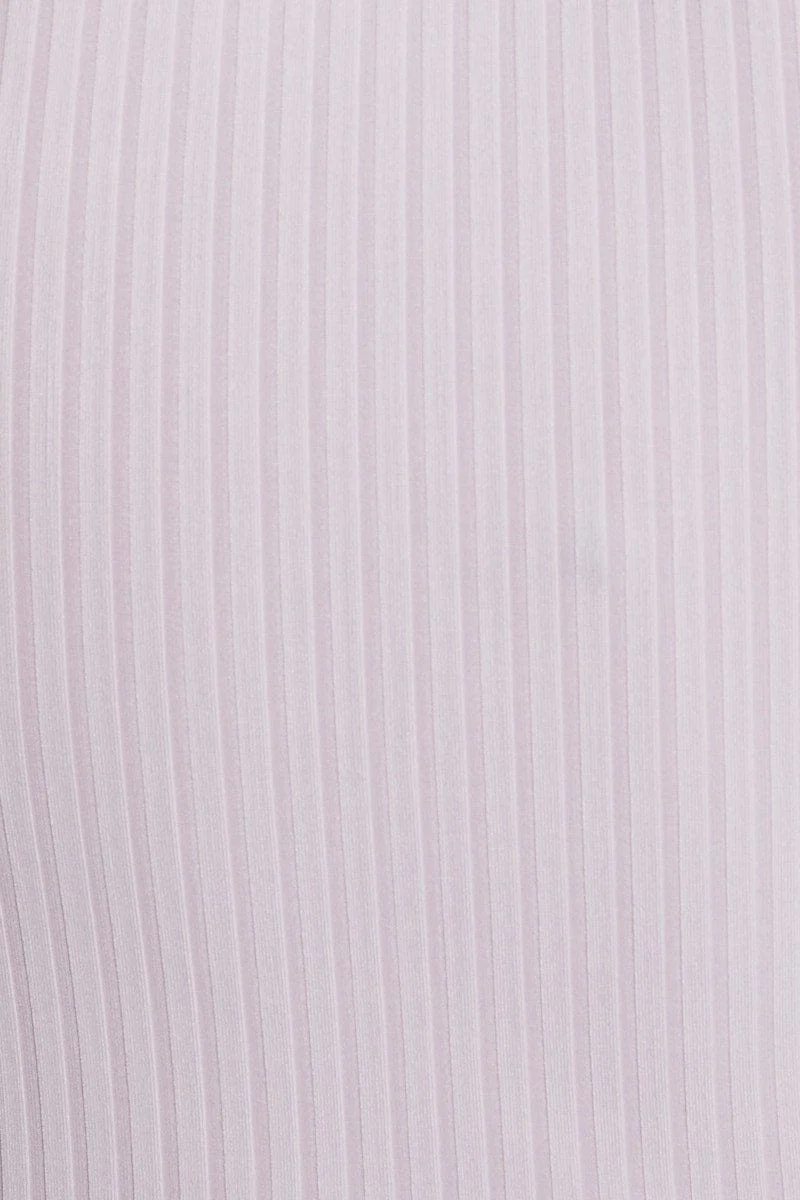 Purple Ribbed Scoop Neck Top - Image 2