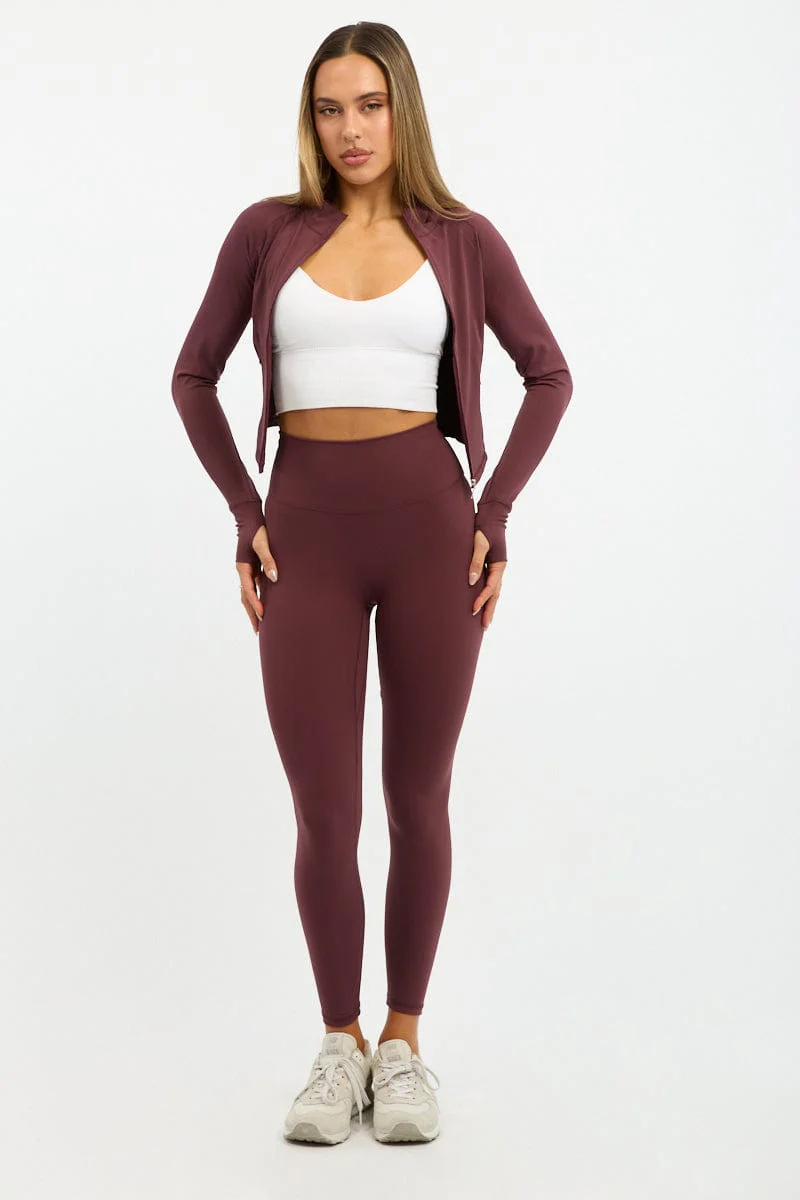 Red Active Jacket Long Sleeve - Image 3
