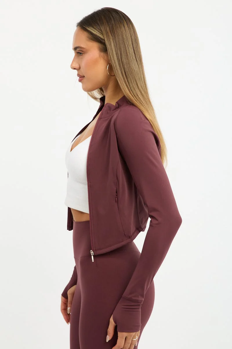 Red Active Jacket Long Sleeve - Image 4