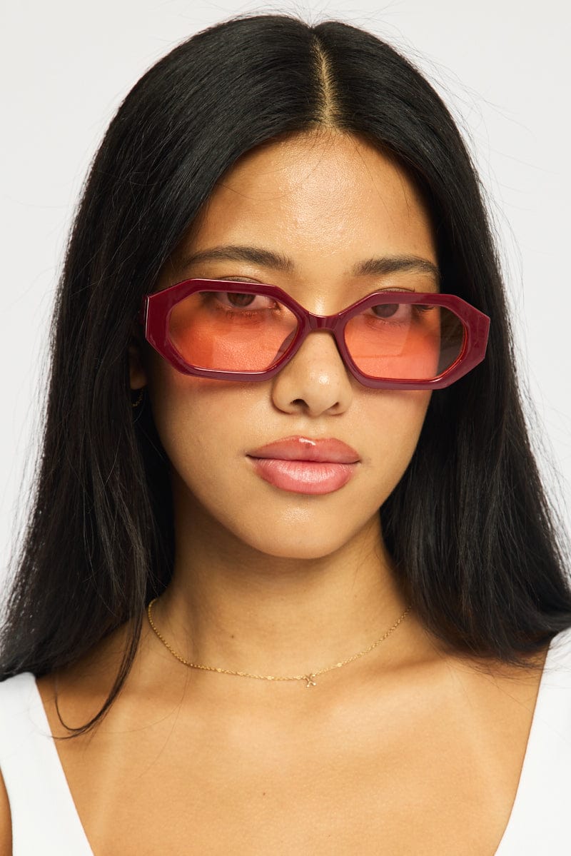 Red Animal Print Fashion Sunglasses - Image 2