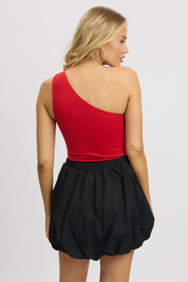 Red Bodysuit One Shoulder Supersoft - Image 4
