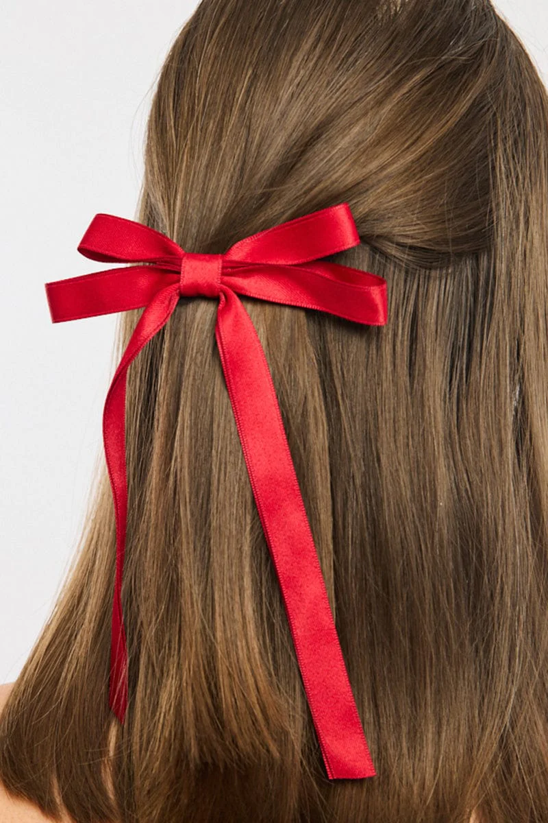 Red Bow Hair Clips - Image 2