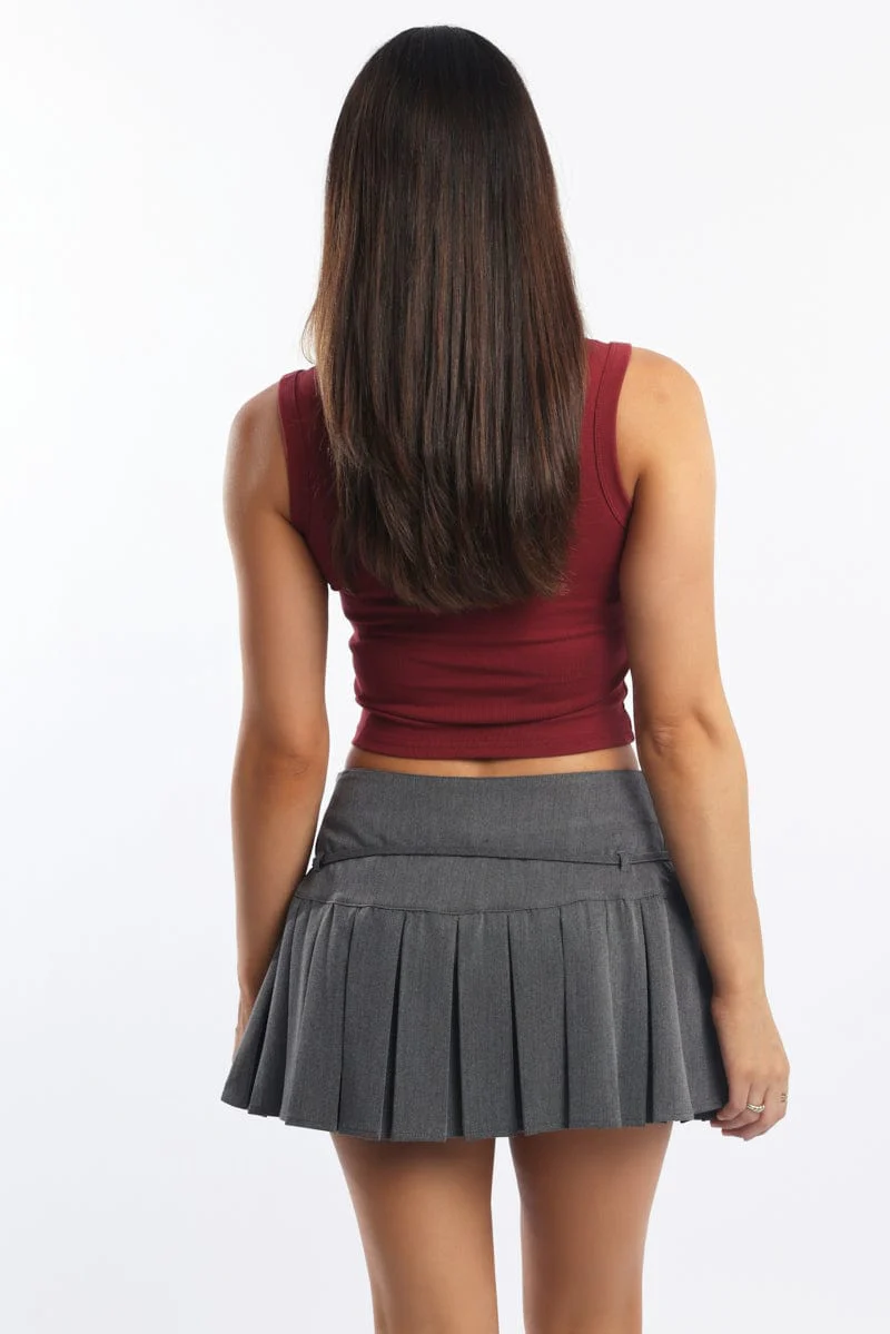 Red Button Front Top Sleeveless - Image 4