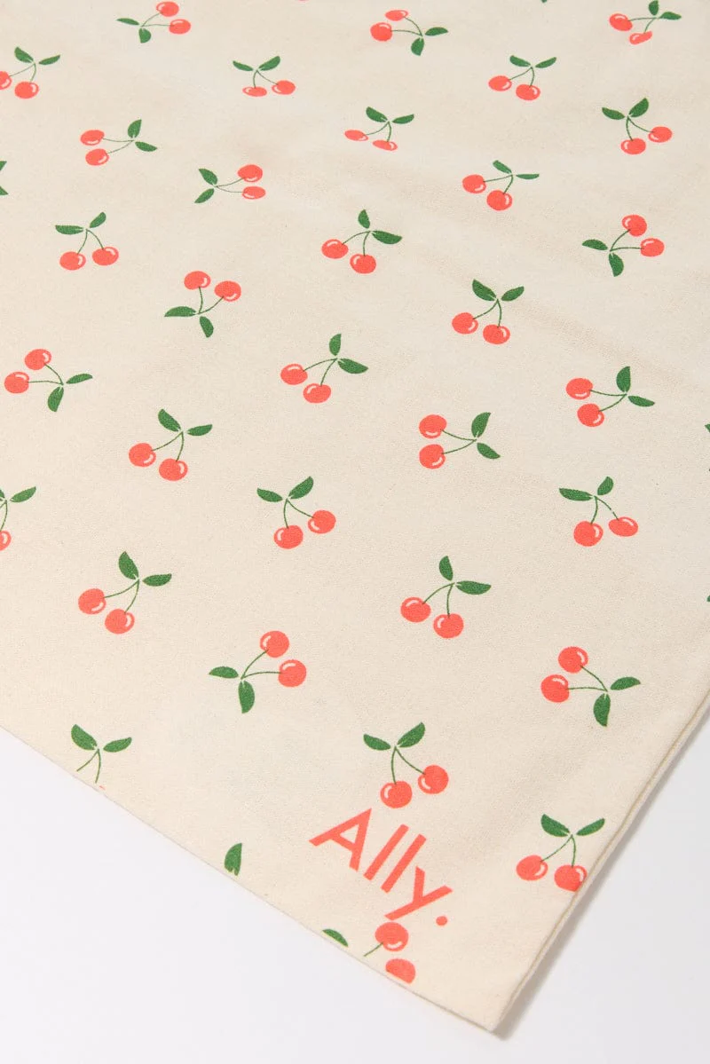 Red Ditsy Tote Bag Printed Cherry Ditsy - Image 2