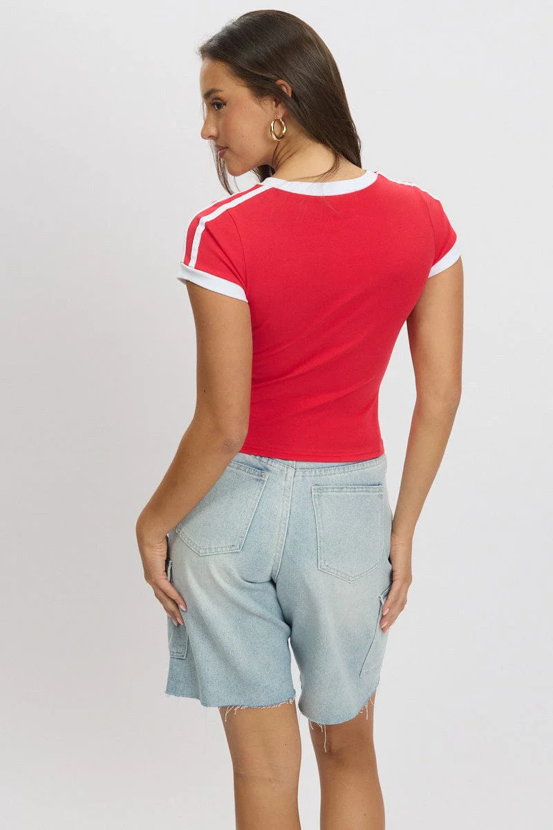 Red Graphic Tee Short Sleeve - Image 5