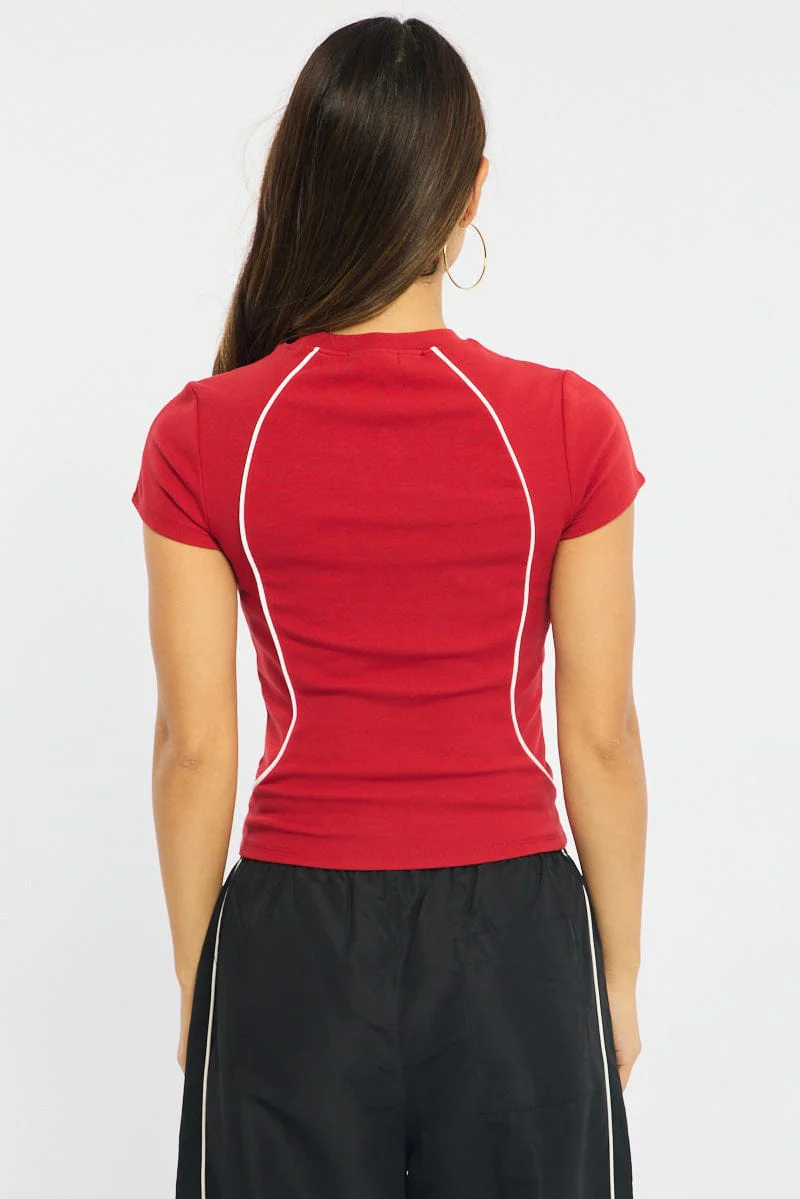 Red Graphic Tee Short Sleeve - Image 5