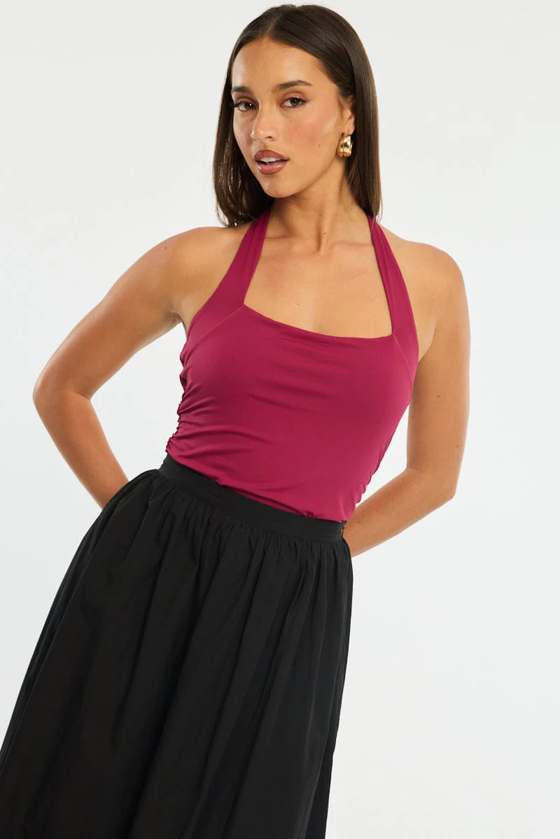 Red Halter Neck Bodysuit - Image 2