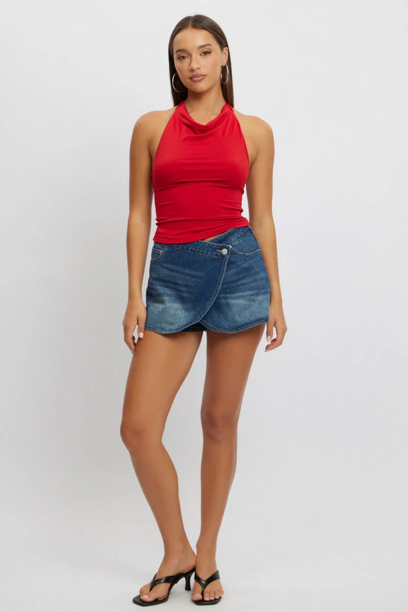 Red Halter Neck Top Supersoft - Image 3