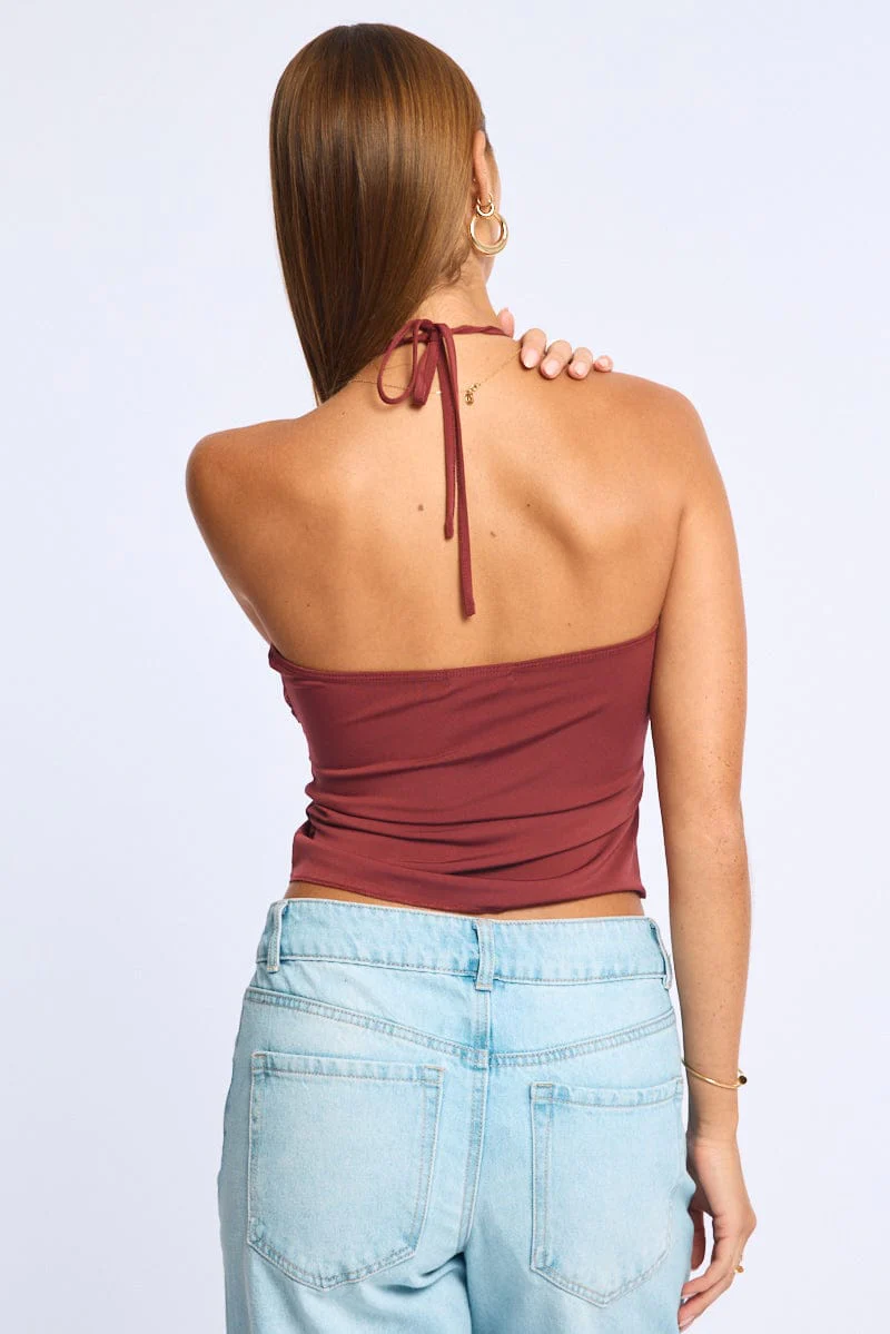 Red Halter Top Sleeveless - Image 4
