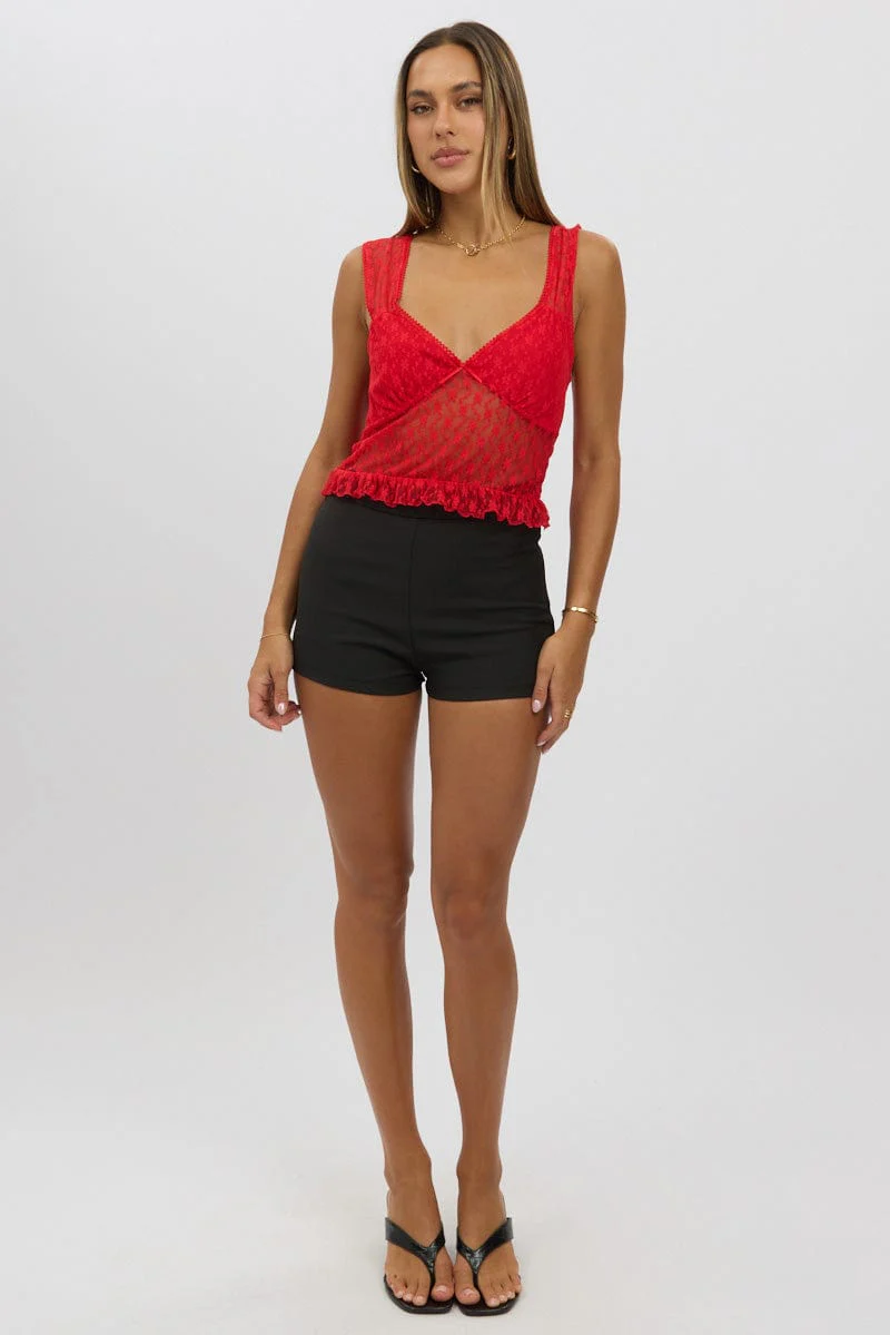 Red Lace Top Sleeveless - Image 2