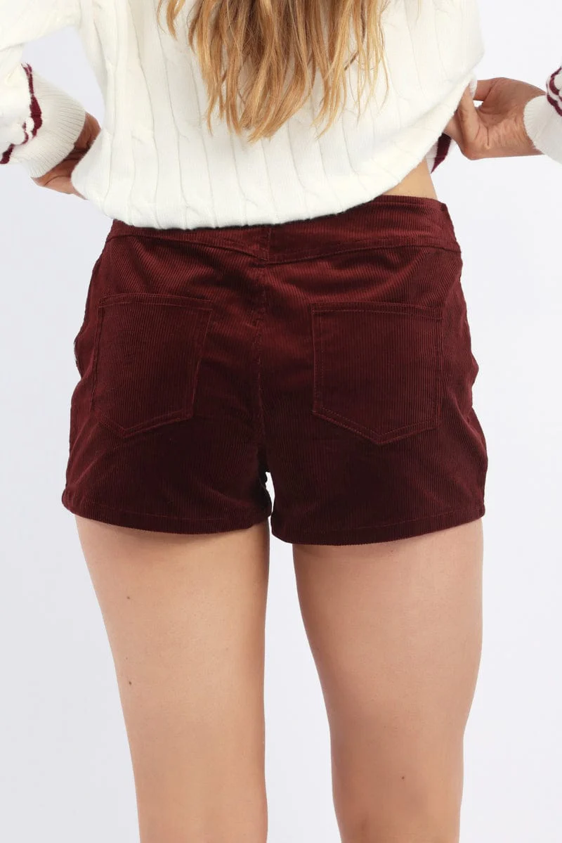 Red Low Rise Short Side Zipper - Image 5