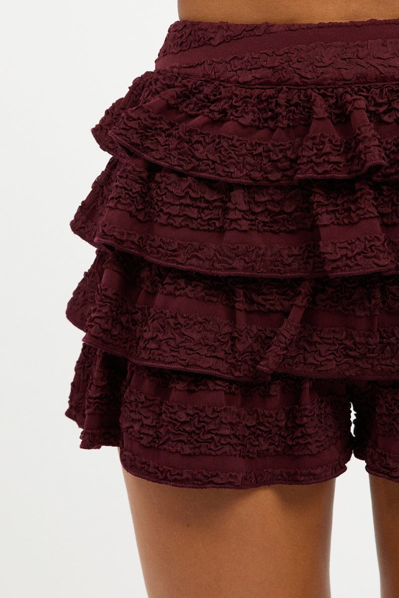 Red Mini Skort Frilled - Image 5