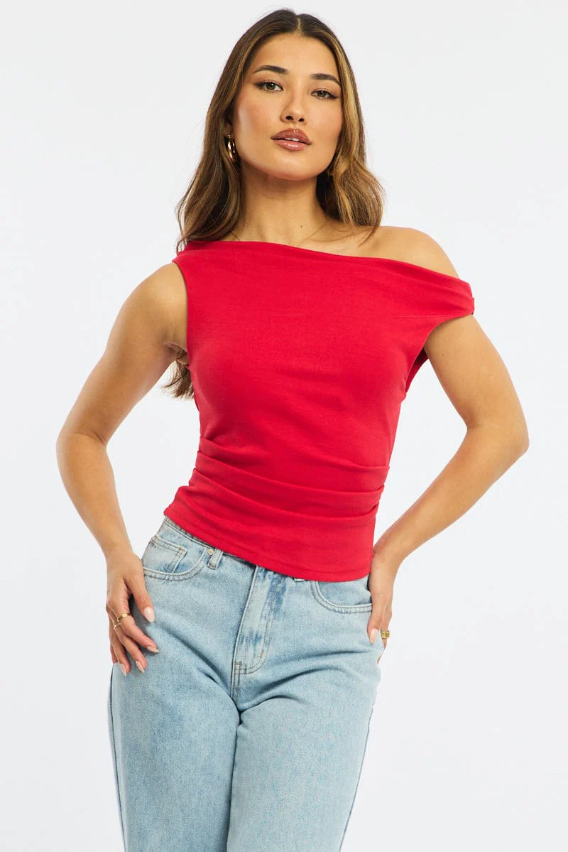 Red Off Shoulder Top