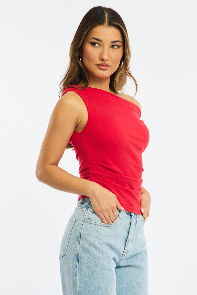 Red Off Shoulder Top - Image 3