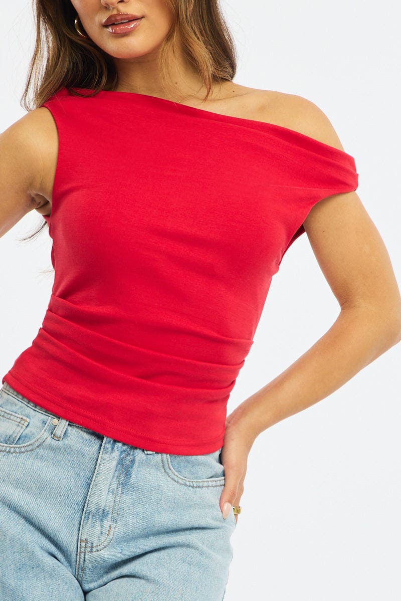 Red Off Shoulder Top - Image 5