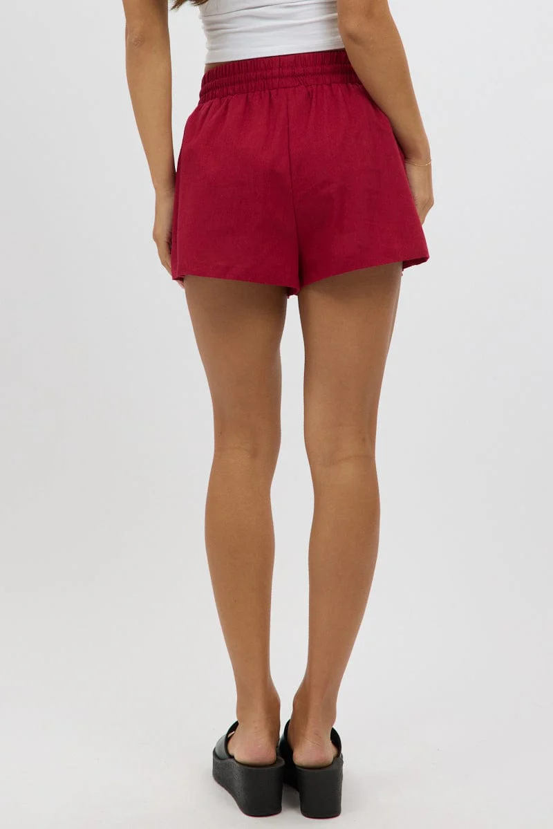 Red Shorts Elasticated Waist - Image 5
