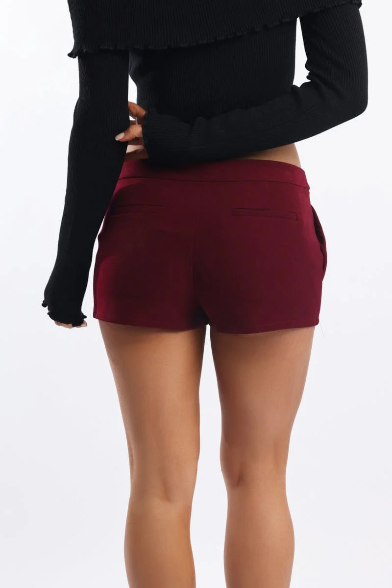 Red Shorts Mini Low Rise - Image 5