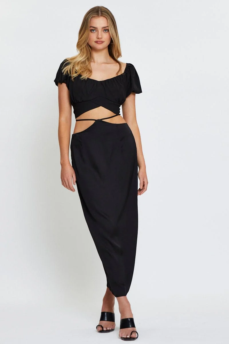 Red Slip Skirt Maxi Satin - Image 3