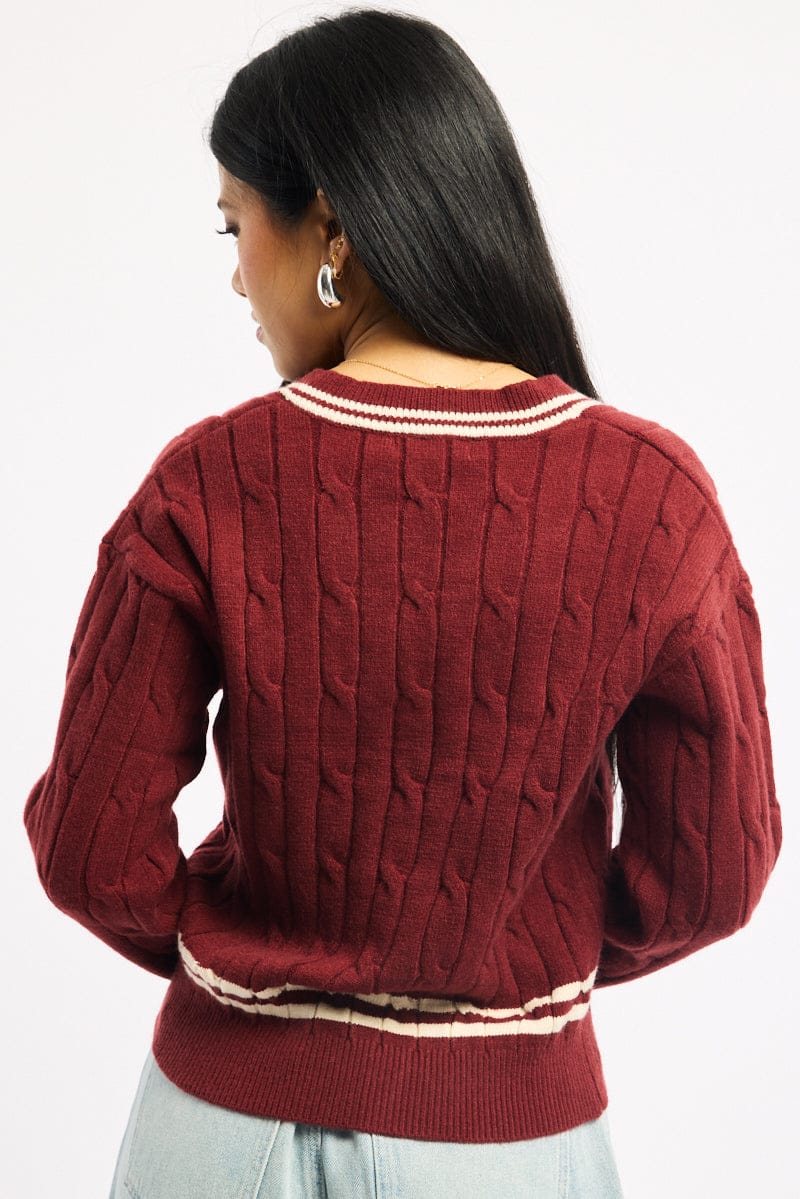 Red Stripped Cable Knit - Image 4