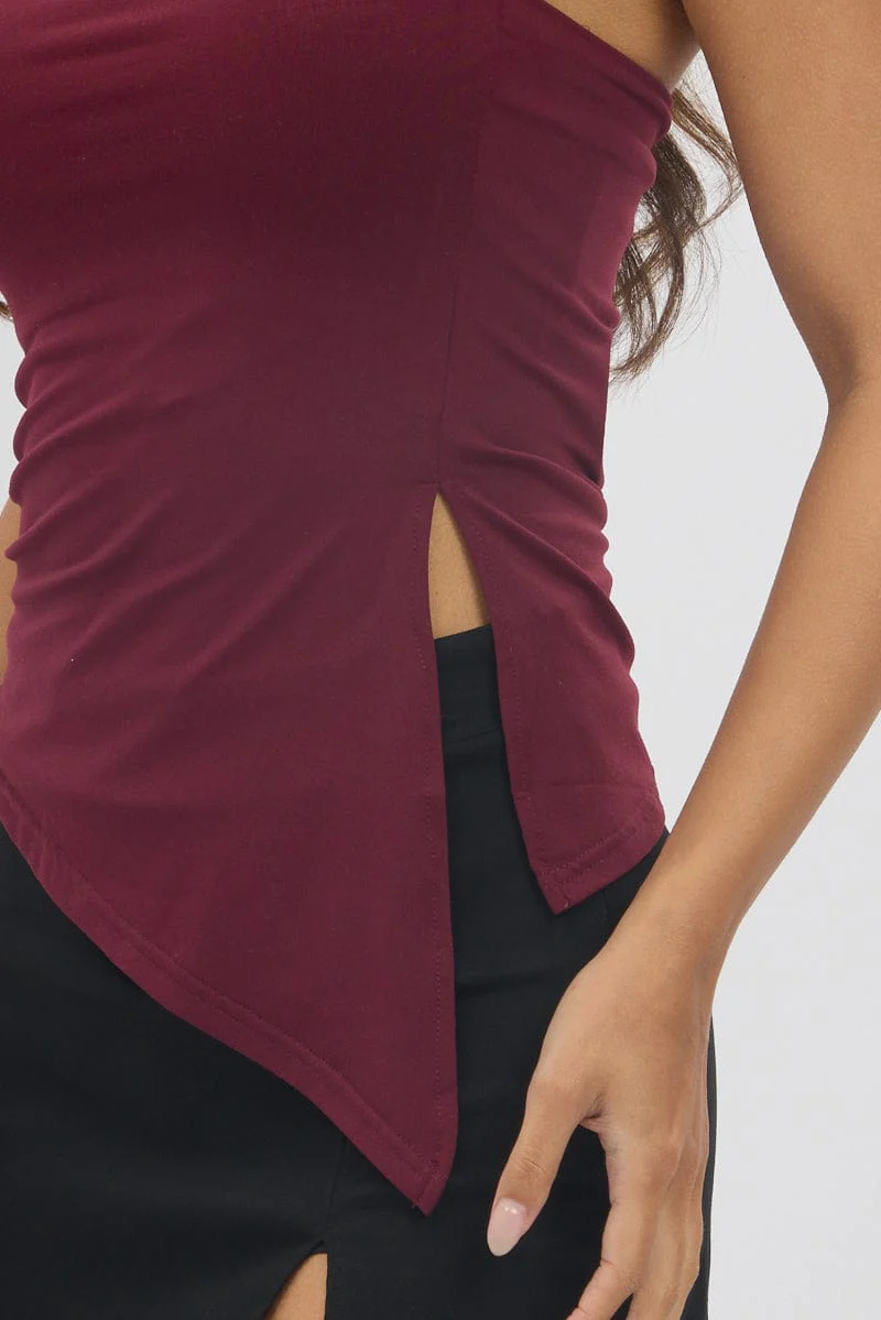 Red Supersoft Asymmetric Top Strapless - Image 6