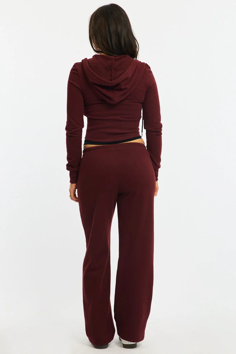 Red Track Pants Wide Leg - Image 5
