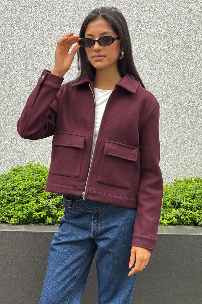 Red Zip Front Jacket