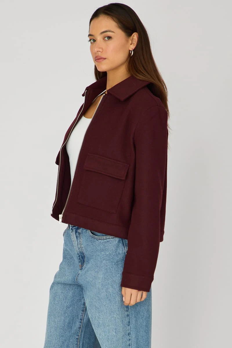 Red Zip Front Jacket - Image 4