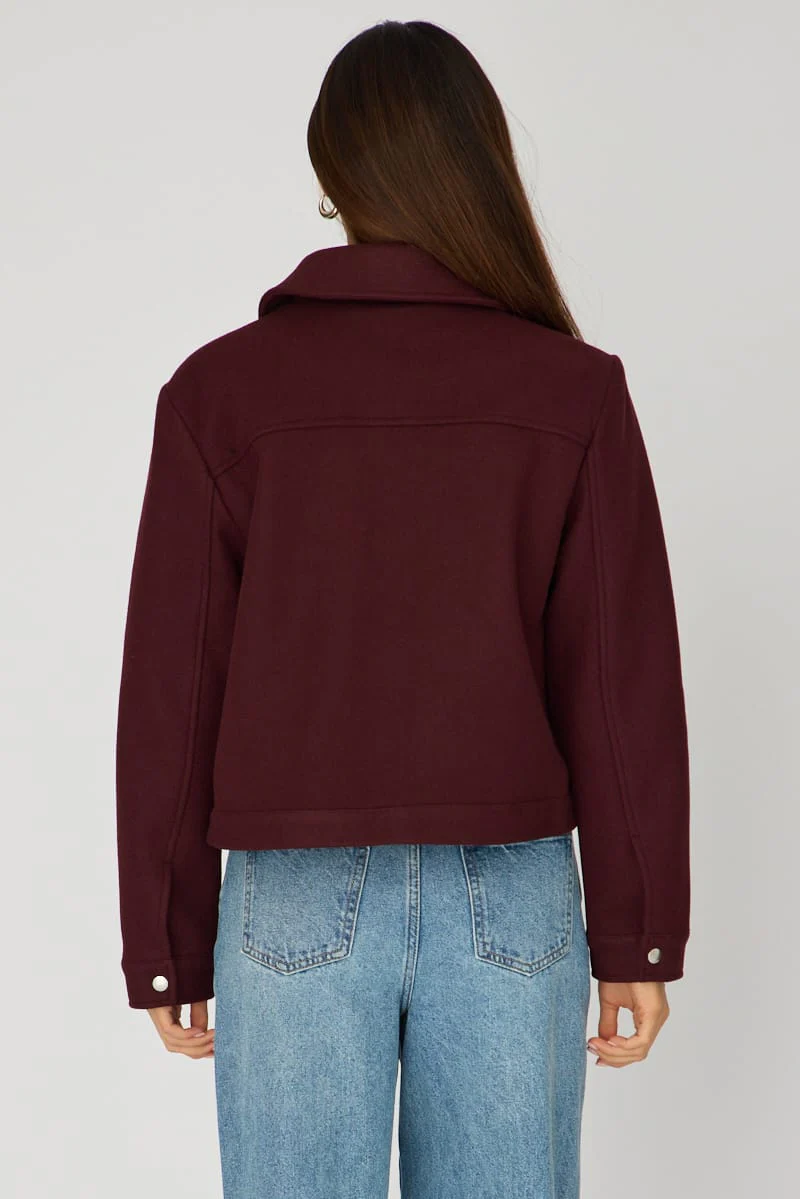 Red Zip Front Jacket - Image 5