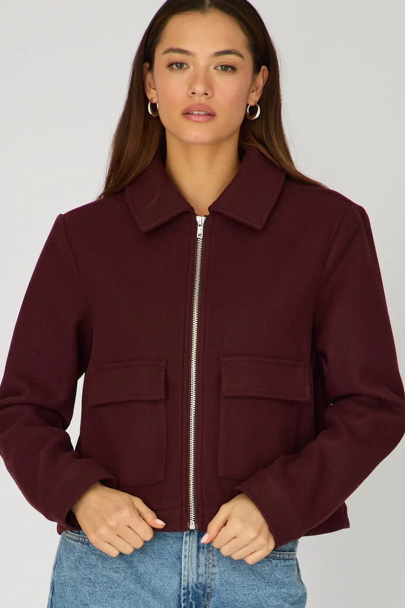 Red Zip Front Jacket - Image 6