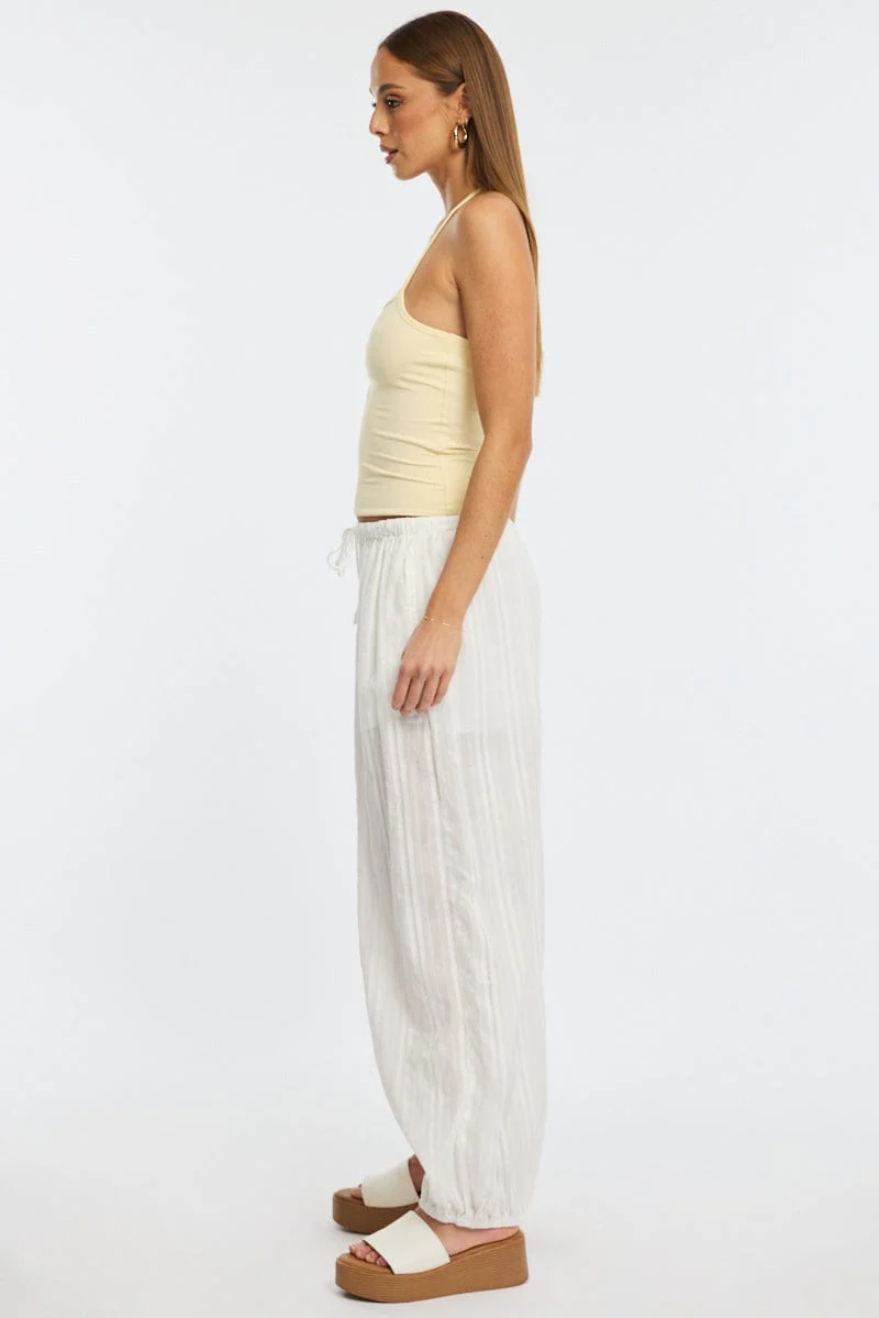 White Baggy Sarouel Pants - Image 4